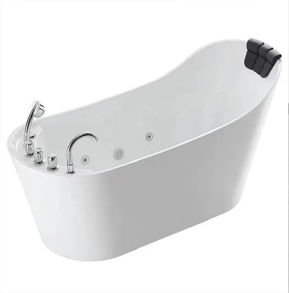 Modern Bathroom Whirlpool Air Jet Bath Tub Free Standing Acrylic SPA Massage Bathtub With Shower Faucet White