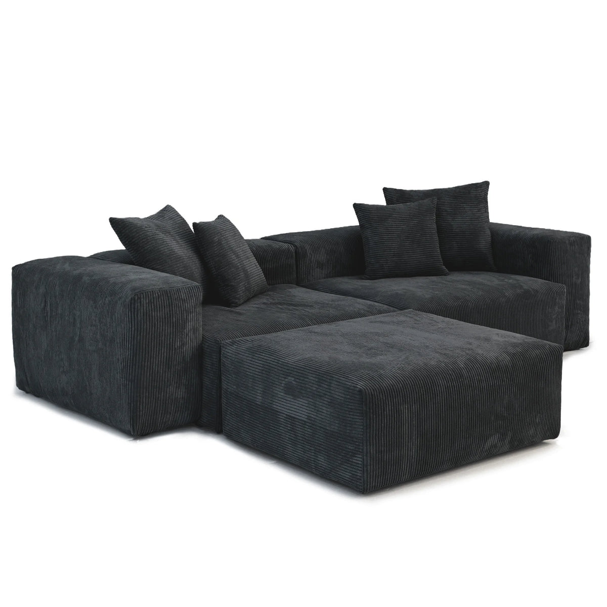 Modernes Cord-Sofa mit 4 Kissen, 102