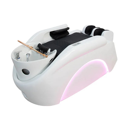 Automatic intelligent electric massage shampoo bed barber shop hair beauty hair treatment fumigation integrated bed
