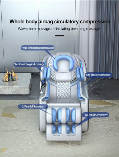 Factory Direct 2024 Luxury Smart Massage Chair Full Body Leather Recliner 8D 3D Zero Gravity Shiatsu Electric for Leg Neck Foot