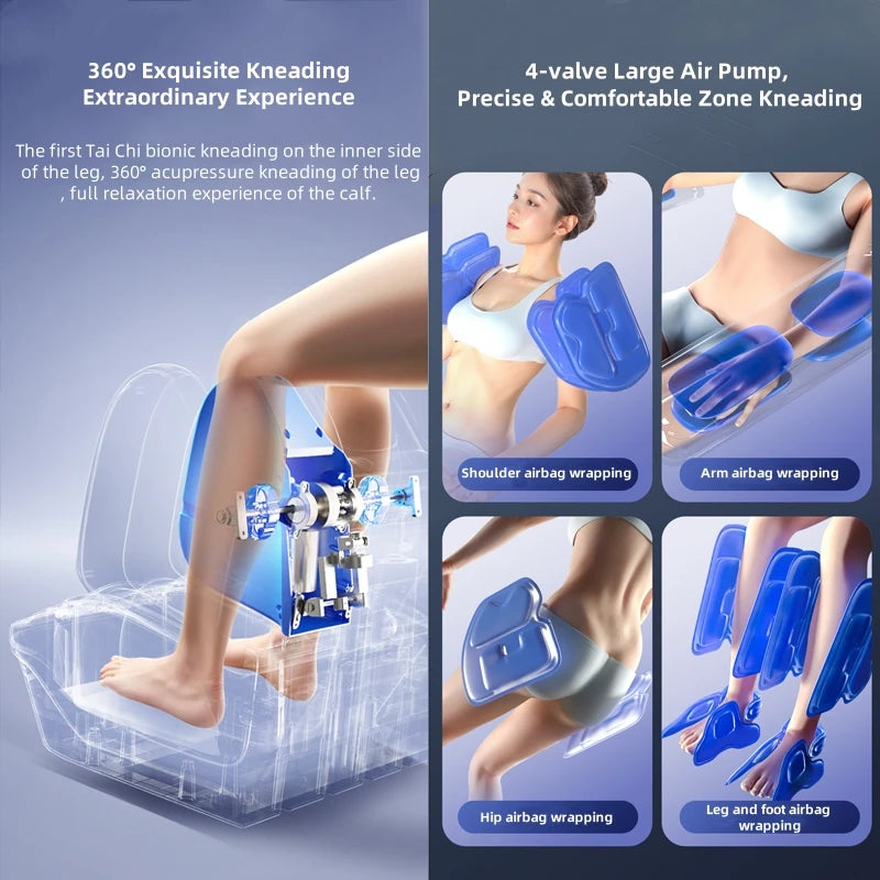 4D Smart Sensory Dual-Movement-SL-Track-Massagesessel, Thai-Stretch, elektrische Beinauflage, Liegesofa, Zero Gravity, Home-Office-Sessel