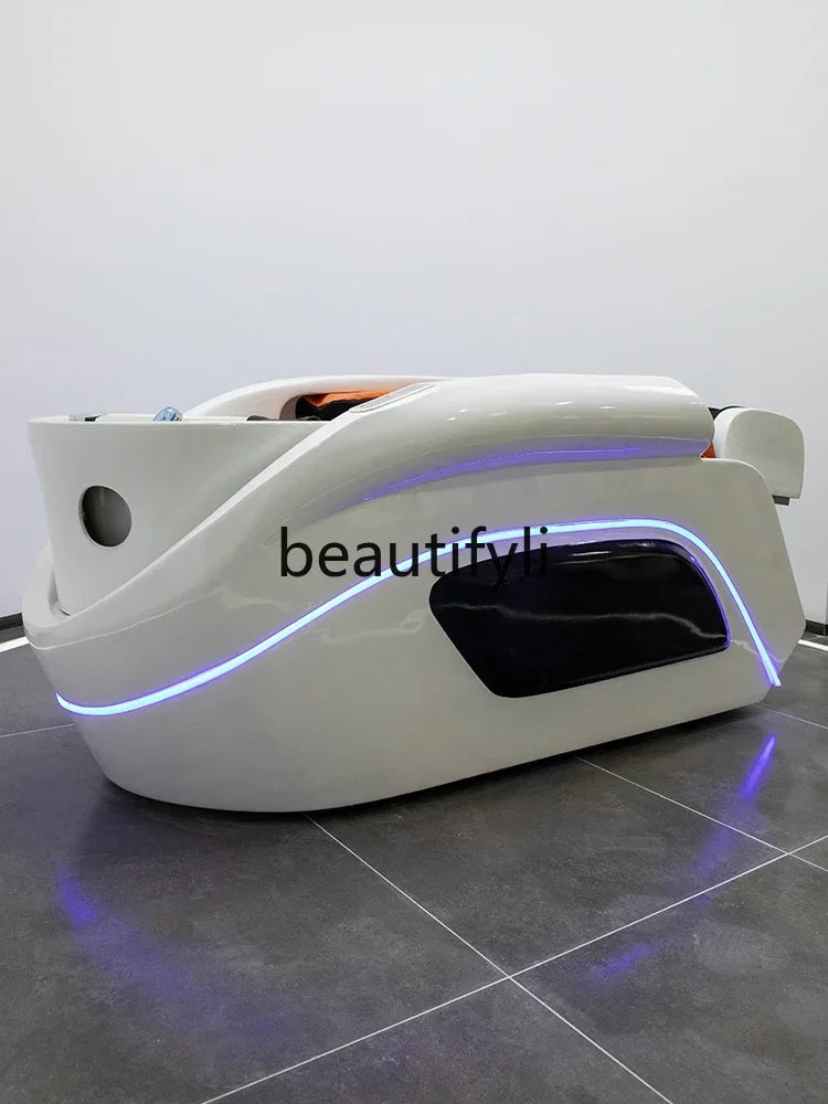 ss D Automatic Intelligent Electric Massage Shampoo Bed Barber Shop Ceramic Basin Flush Bed Hair Salon