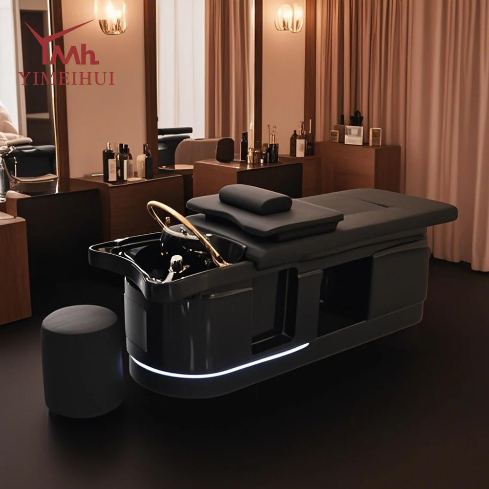 Japanisches Head Spa Bett mit Wasserkreislauf & Begasung für Salon, Spa Haarwaschmassagebett, 1 Jahr Garantie