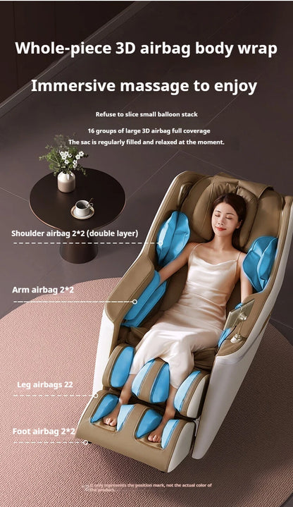 2 Jahre Garantie 4D SL Airbag Zero Gravity Ganzkörper-Massagesessel Home 3D Büro-Fußroller Shiatsu Bürostuhl Massagesofa