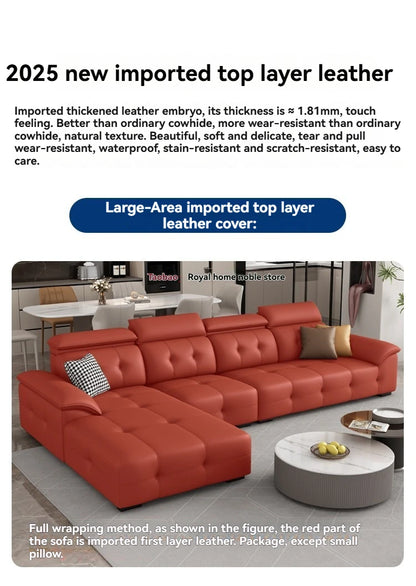 L Shaped Leather Sectional Sofa and Couch For Living Room Italian Oversized Leather Sofa Couches Living Room Furniture