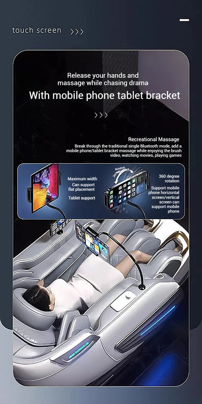 2025 4D-Massagesessel Shiatsu-Massage Ganzkörpermassagesessel Schwerelosigkeit, ausziehbare Fußstütze, SL Track Heizung Airbags, Heizung