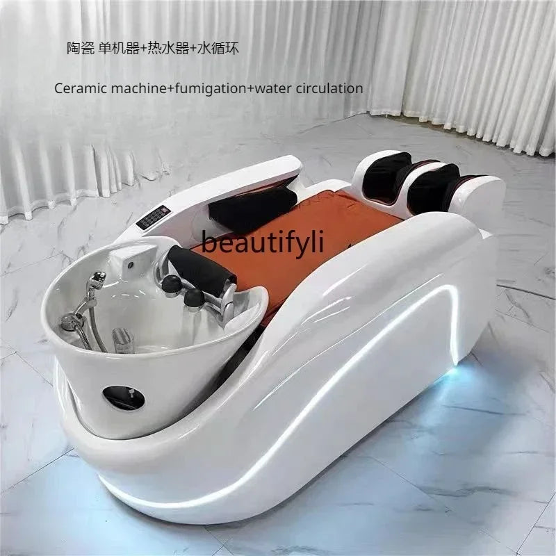 ss neues intelligentes elektrisches Massage-Shampoo-Bett, konstante Temperatur, automatische Wasserzirkulation, Begasungs-Kopftherapie-Bett