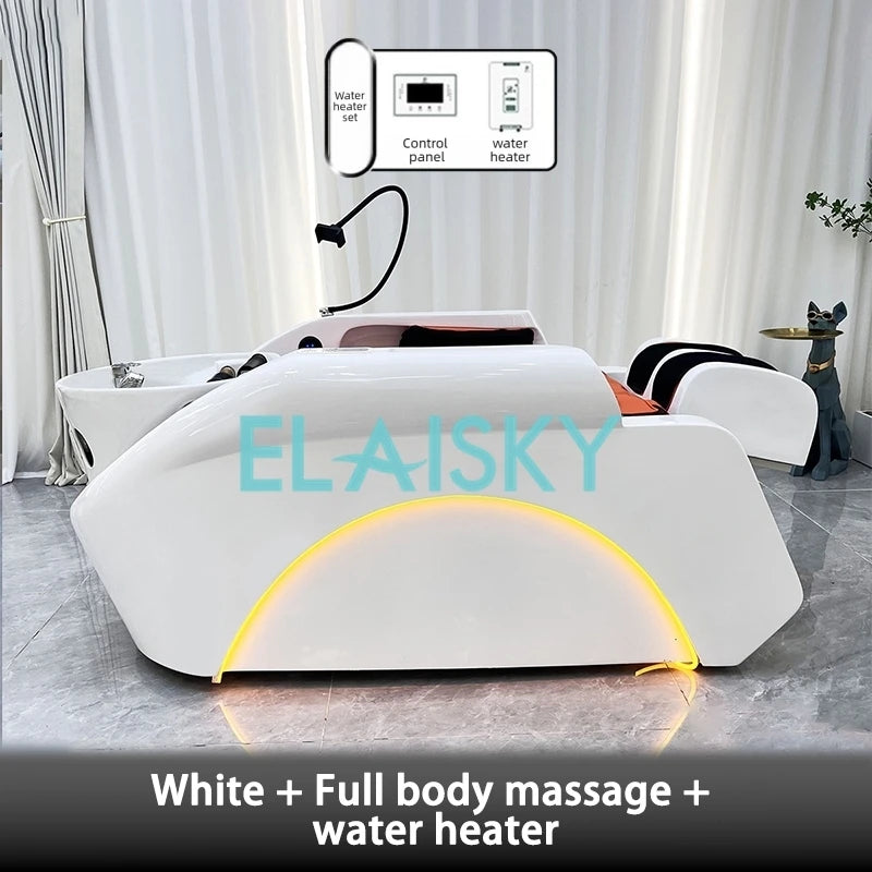 Hair Salon Bed Multi Functional Luxurious Full Body Shampoo Bed Automatic Space Capsule Intelligent Electric Massage Bed Chairs