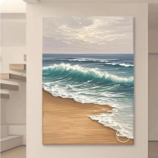 Abstract Wall Art for Bedroom – Heavy Texture Oil Painting on Canvas, Palette Knife Artwork - FastZen