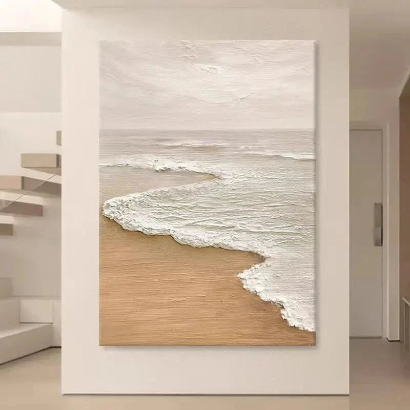 Abstract Wall Art for Bedroom – Heavy Texture Oil Painting on Canvas, Palette Knife Artwork - FastZen