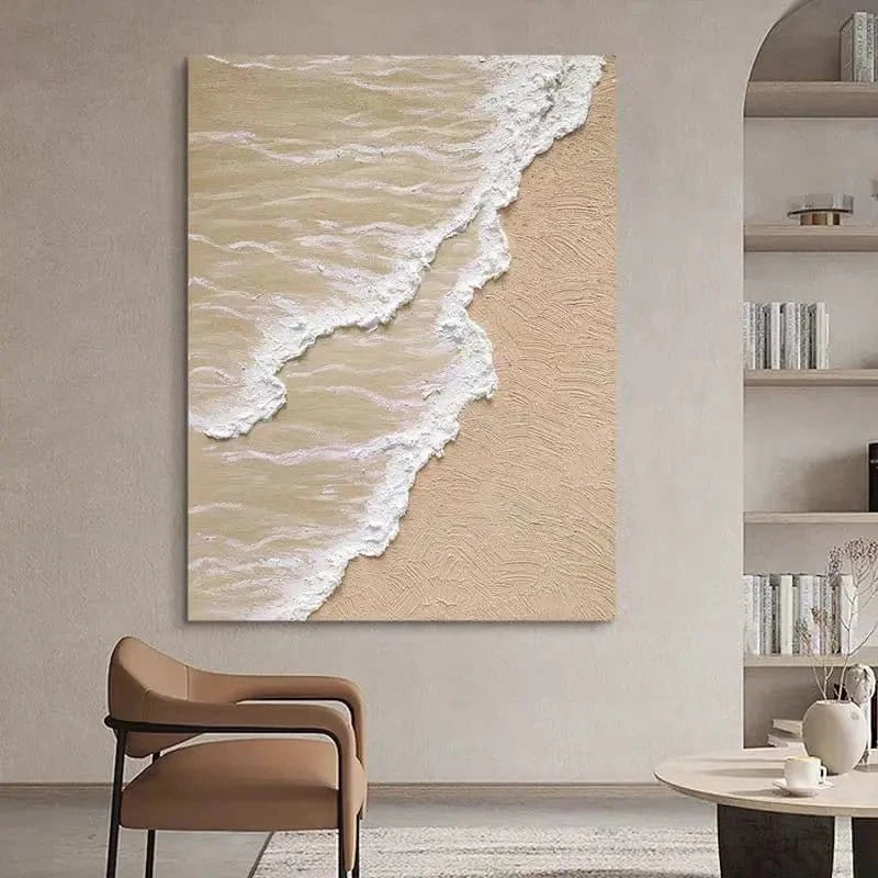 Abstract Wall Art for Bedroom – Heavy Texture Oil Painting on Canvas, Palette Knife Artwork - FastZen
