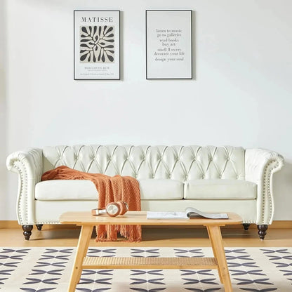Accent Chesterfield Loveseat Sofa – Modern Tufted Upholstered Couch - FastZen