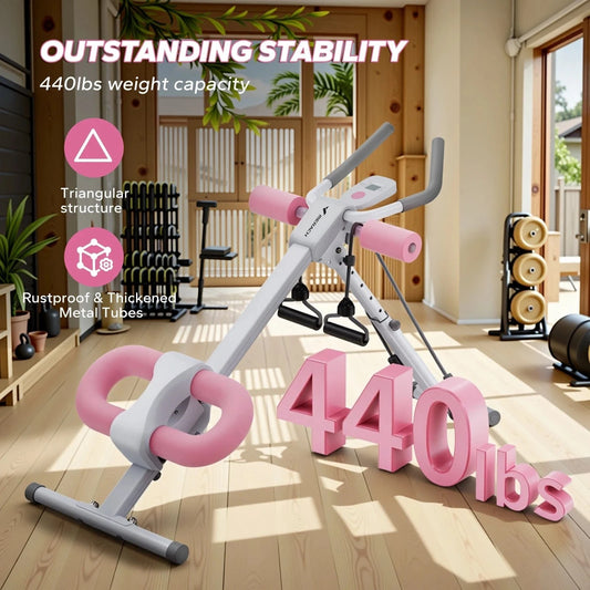 Adjustable Ab Machine – Foldable Core Exercise Trainer with Knee Protection for Home Workout - FastZen
