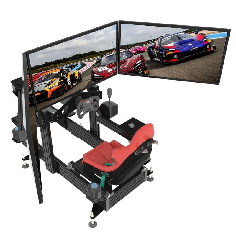Aluminum Racing Simulator Cockpit – Black Anodized Extrusion Frame - FastZen