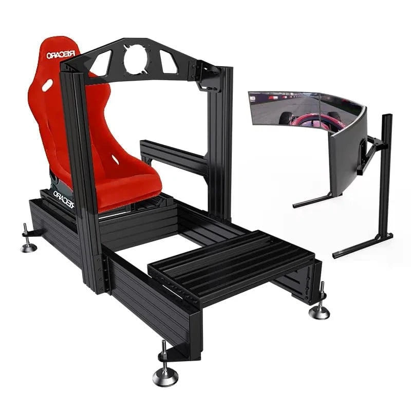Aluminum Racing Simulator Cockpit – Black Anodized Extrusion Frame - FastZen