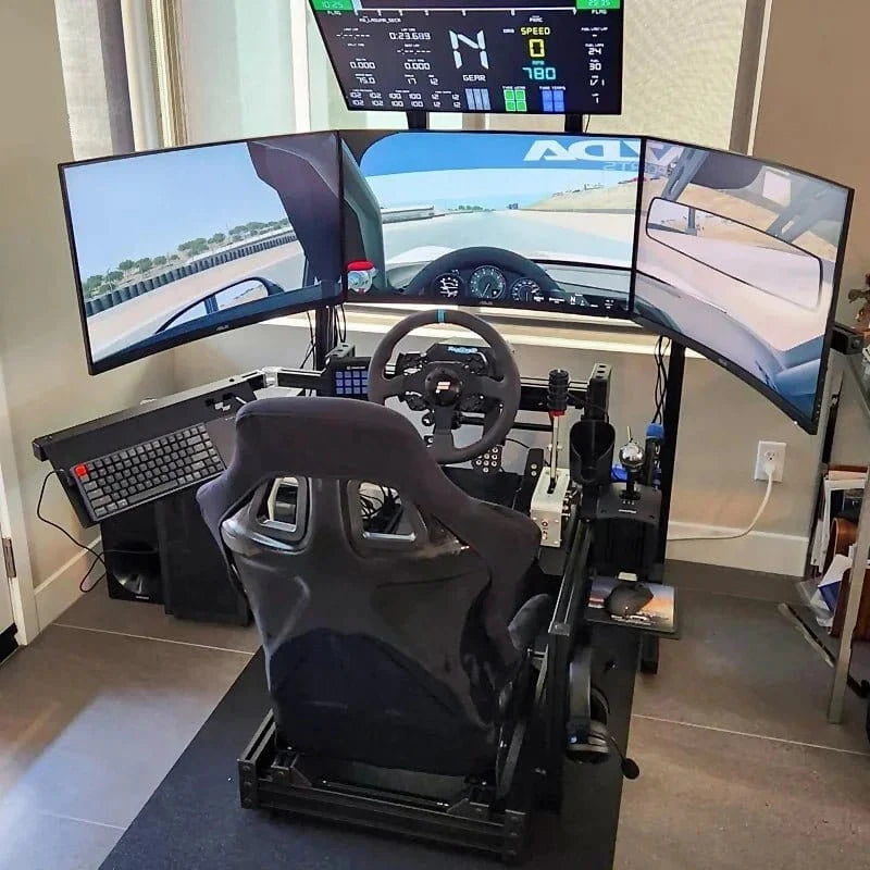 Aluminum Racing Simulator Cockpit – Black Anodized Extrusion Frame - FastZen