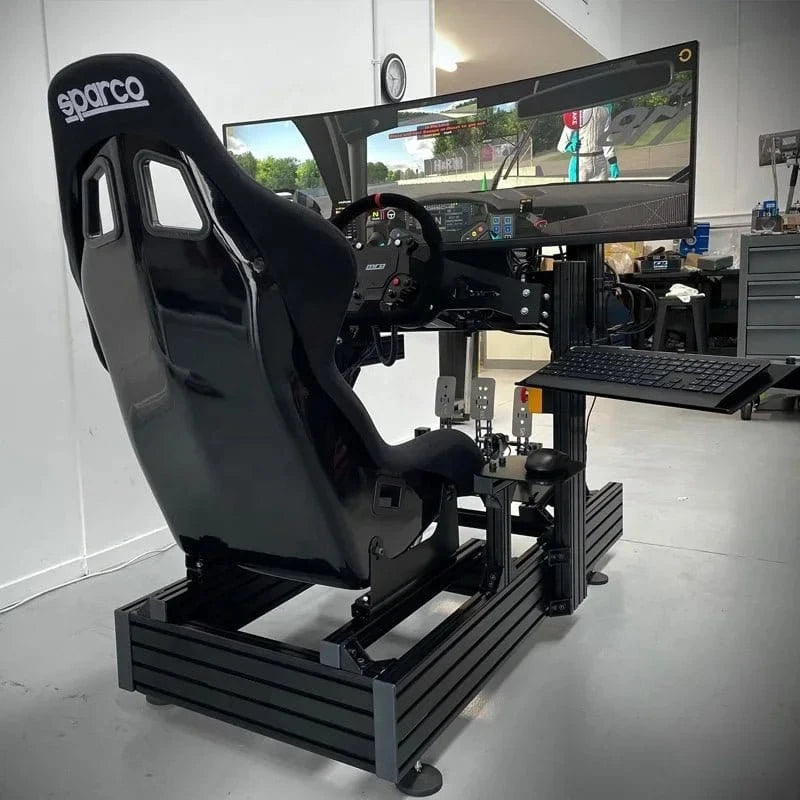 Aluminum Racing Simulator Cockpit – Black Anodized Extrusion Frame - FastZen