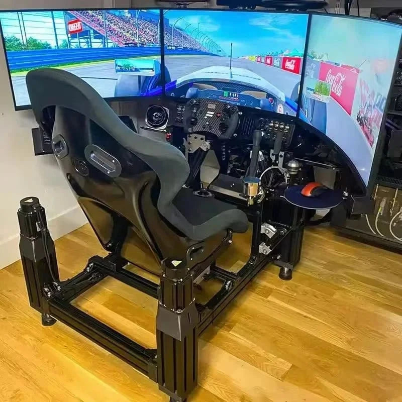 Aluminum Racing Simulator Cockpit – Black Anodized Extrusion Frame - FastZen