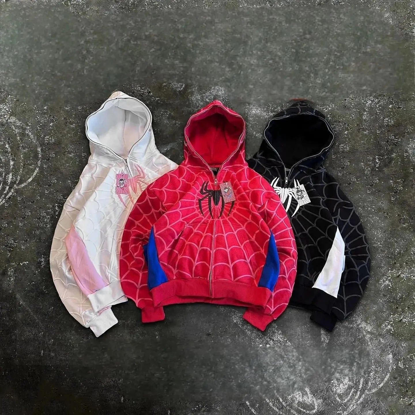 American Gothic Spider Zip Up Hoodie – – Men & Women Zip Up Jacket - Y2K Retro Streetwear - FastZen