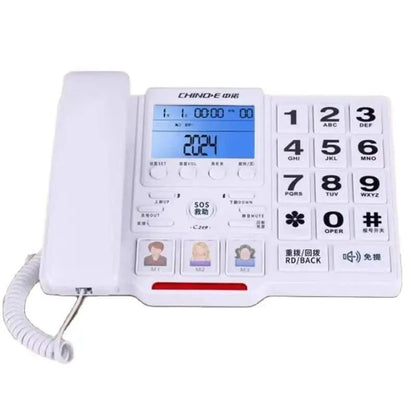 Big Button Corded Landline Phone with Picture Dial, Voice Broadcast - FastZen