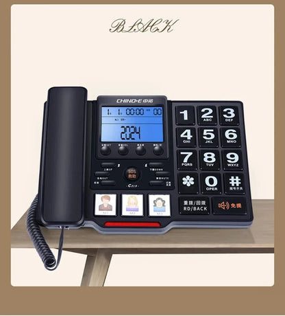 Big Button Corded Landline Phone with Picture Dial, Voice Broadcast - FastZen