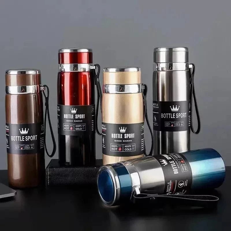 Bouteille d'eau thermique de 1000ml en acier inoxydable pour café et thé - FastZen