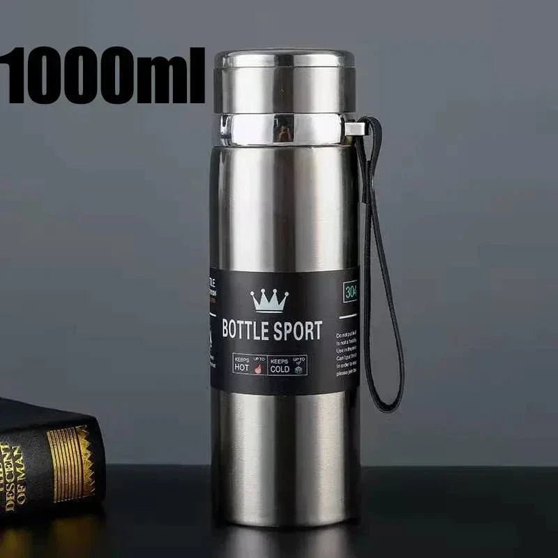 Bouteille d'eau thermique de 1000ml en acier inoxydable pour café et thé - FastZen