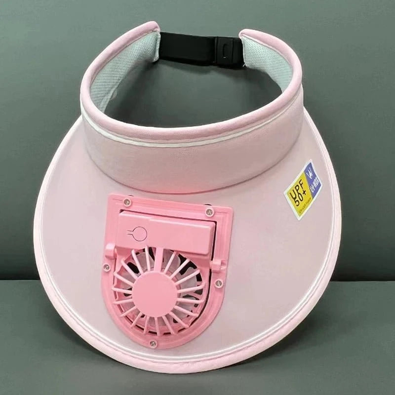 Breathable Cooling Fan Sun Visor Hat – USB Rechargeable Fan - FastZen