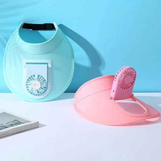 Breathable Cooling Fan Sun Visor Hat – USB Rechargeable Fan - FastZen