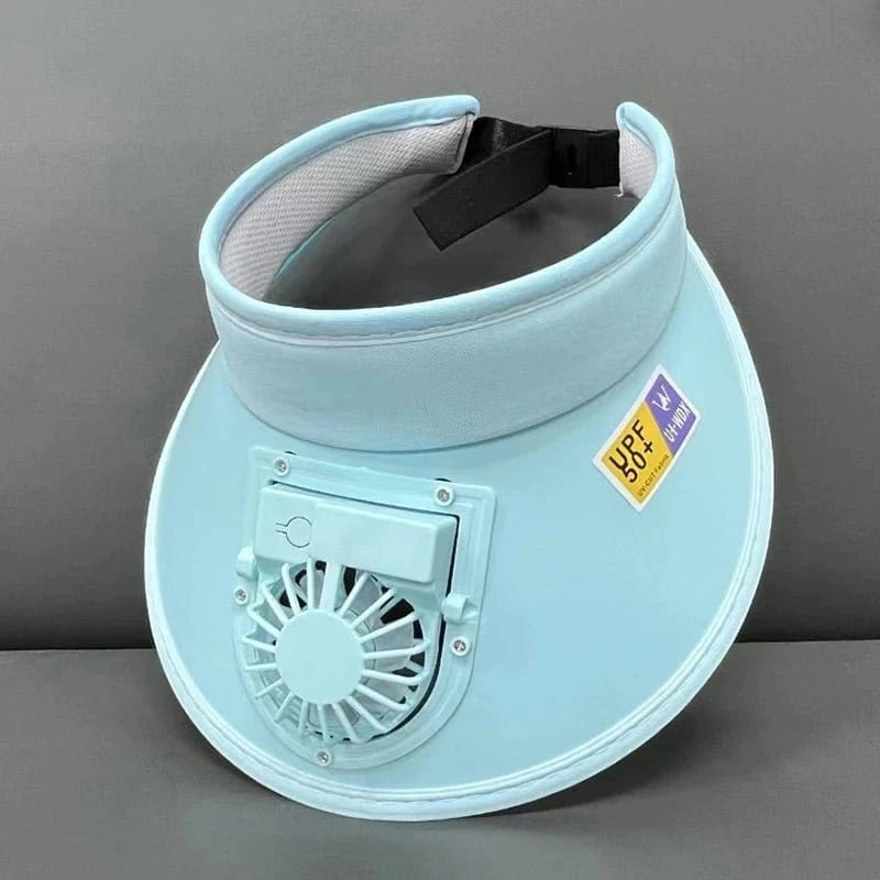Breathable Cooling Fan Sun Visor Hat – USB Rechargeable Fan - FastZen