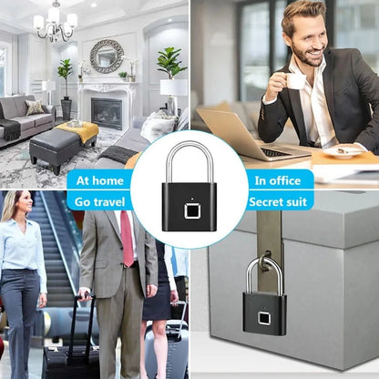 Cadenas Intelligent à Empreinte Digitale – USB Rechargeable, Étanche, Antivol, Déverrouillage Rapide 0.2s, Portable en Zinc - FastZen