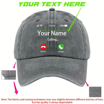 A Fun And Humorous Baseball Cap with Caller ID, Suitable for Both Men And Women.