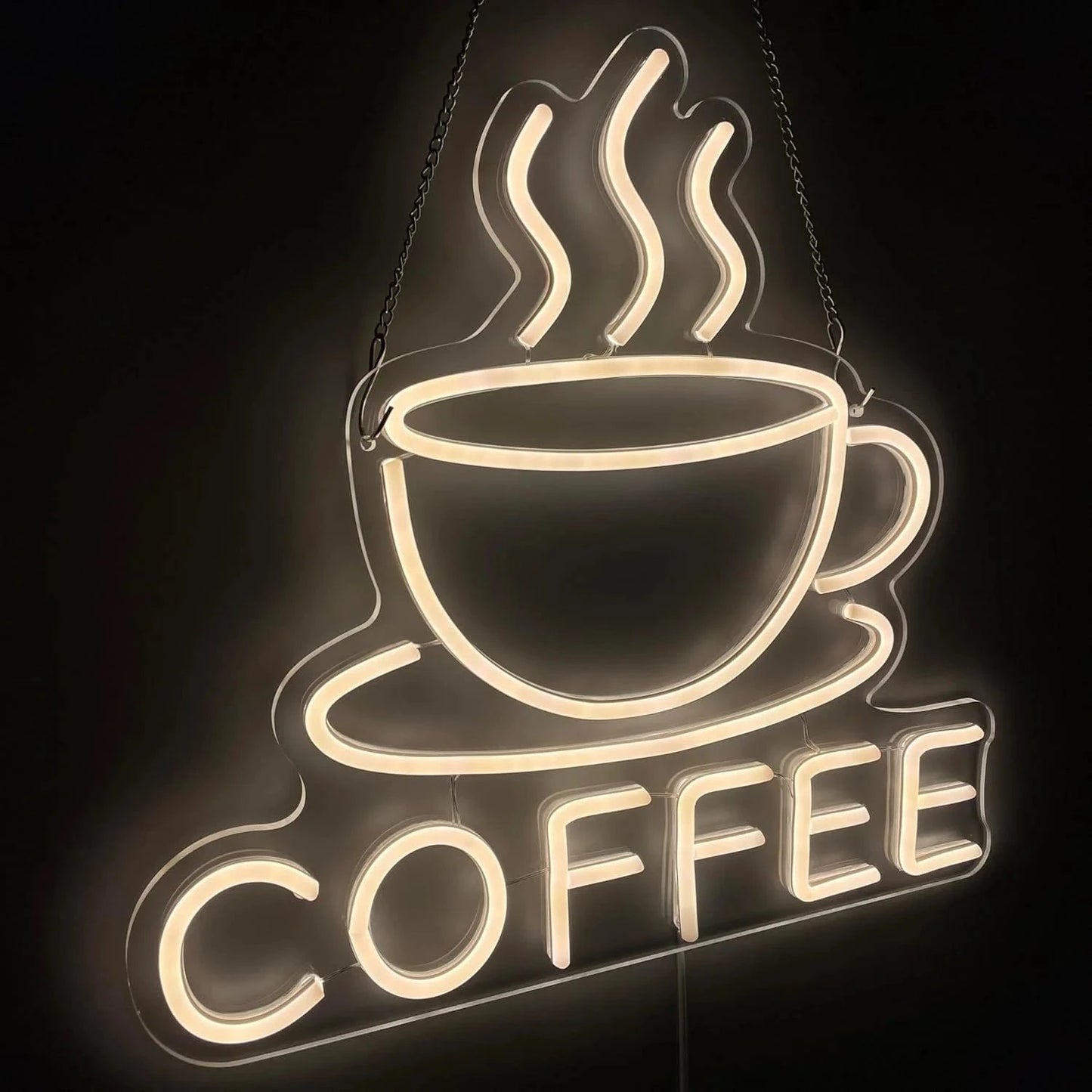 Coffee Neon Sign – LED Neon Light, USB Powered, Adjustable Brightness - FastZen