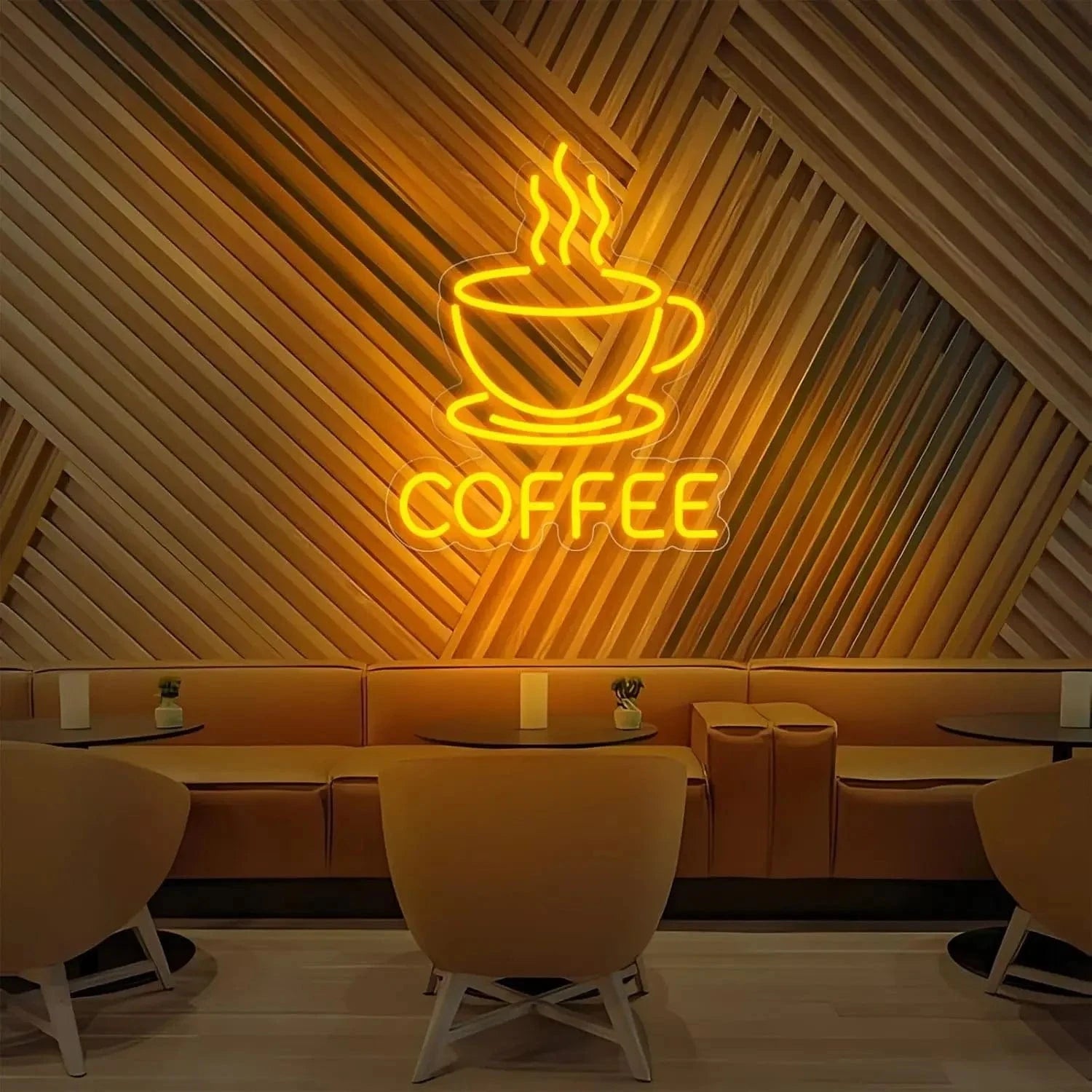 Coffee Neon Sign – LED Neon Light, USB Powered, Adjustable Brightness - FastZen