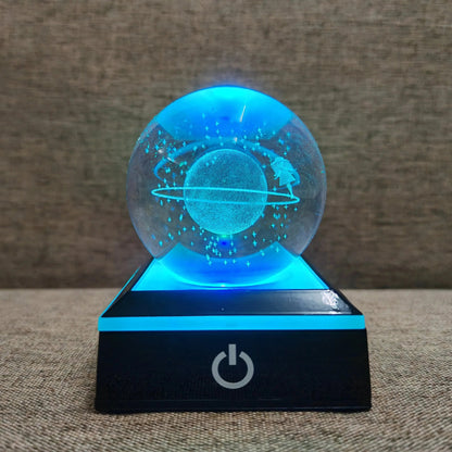 Crystal Ball Night Lights Glowing Planet Galaxy Astronaut 3D Moon Table Lamp USB Atmosphere Lamp Tabletop Decorations Kids Gifts - FastZen