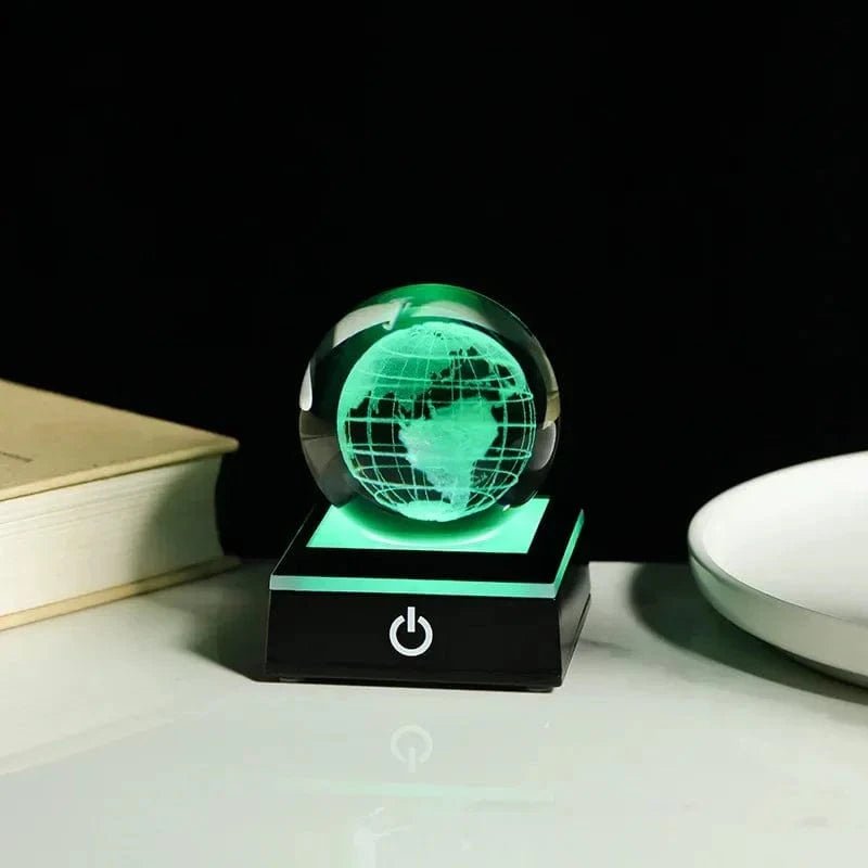 Crystal Ball Night Lights Glowing Planet Galaxy Astronaut 3D Moon Table Lamp USB Atmosphere Lamp Tabletop Decorations Kids Gifts - FastZen