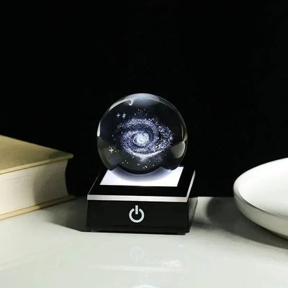 Crystal Ball Night Lights Glowing Planet Galaxy Astronaut 3D Moon Table Lamp USB Atmosphere Lamp Tabletop Decorations Kids Gifts - FastZen