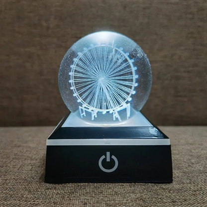 Crystal Ball Night Lights Glowing Planet Galaxy Astronaut 3D Moon Table Lamp USB Atmosphere Lamp Tabletop Decorations Kids Gifts - FastZen