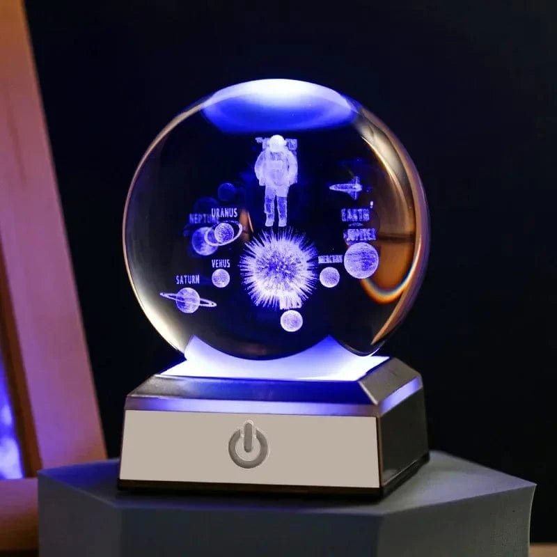 Crystal Ball Night Lights Glowing Planet Galaxy Astronaut 3D Moon Table Lamp USB Atmosphere Lamp Tabletop Decorations Kids Gifts - FastZen