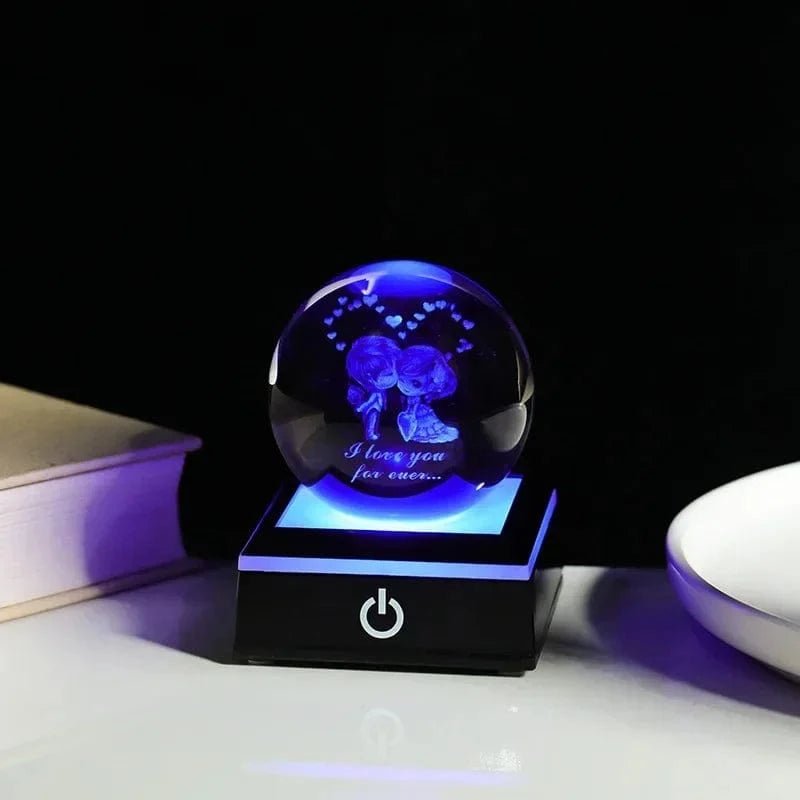 Crystal Ball Night Lights Glowing Planet Galaxy Astronaut 3D Moon Table Lamp USB Atmosphere Lamp Tabletop Decorations Kids Gifts - FastZen