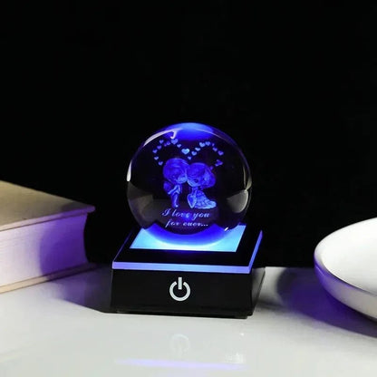 Crystal Ball Night Lights Glowing Planet Galaxy Astronaut 3D Moon Table Lamp USB Atmosphere Lamp Tabletop Decorations Kids Gifts - FastZen