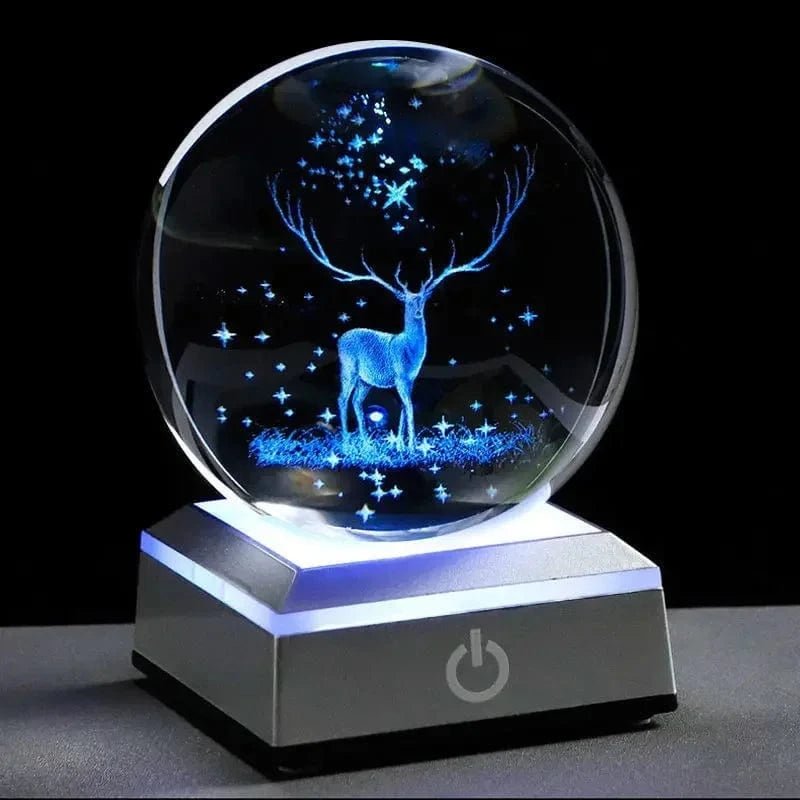 Crystal Ball Night Lights Glowing Planet Galaxy Astronaut 3D Moon Table Lamp USB Atmosphere Lamp Tabletop Decorations Kids Gifts - FastZen