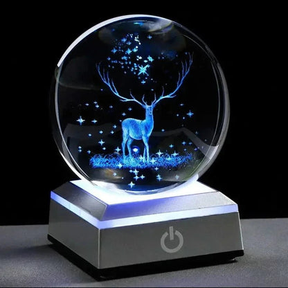 Crystal Ball Night Lights Glowing Planet Galaxy Astronaut 3D Moon Table Lamp USB Atmosphere Lamp Tabletop Decorations Kids Gifts - FastZen