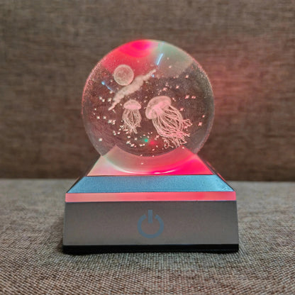 Crystal Ball Night Lights Glowing Planet Galaxy Astronaut 3D Moon Table Lamp USB Atmosphere Lamp Tabletop Decorations Kids Gifts - FastZen