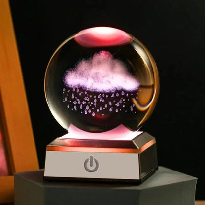 Crystal Ball Night Lights Glowing Planet Galaxy Astronaut 3D Moon Table Lamp USB Atmosphere Lamp Tabletop Decorations Kids Gifts - FastZen