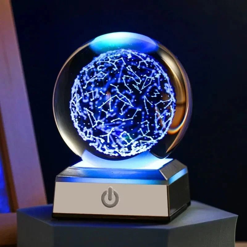 Crystal Ball Night Lights Glowing Planet Galaxy Astronaut 3D Moon Table Lamp USB Atmosphere Lamp Tabletop Decorations Kids Gifts - FastZen