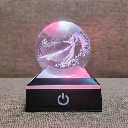 Crystal Ball Night Lights Glowing Planet Galaxy Astronaut 3D Moon Table Lamp USB Atmosphere Lamp Tabletop Decorations Kids Gifts - FastZen