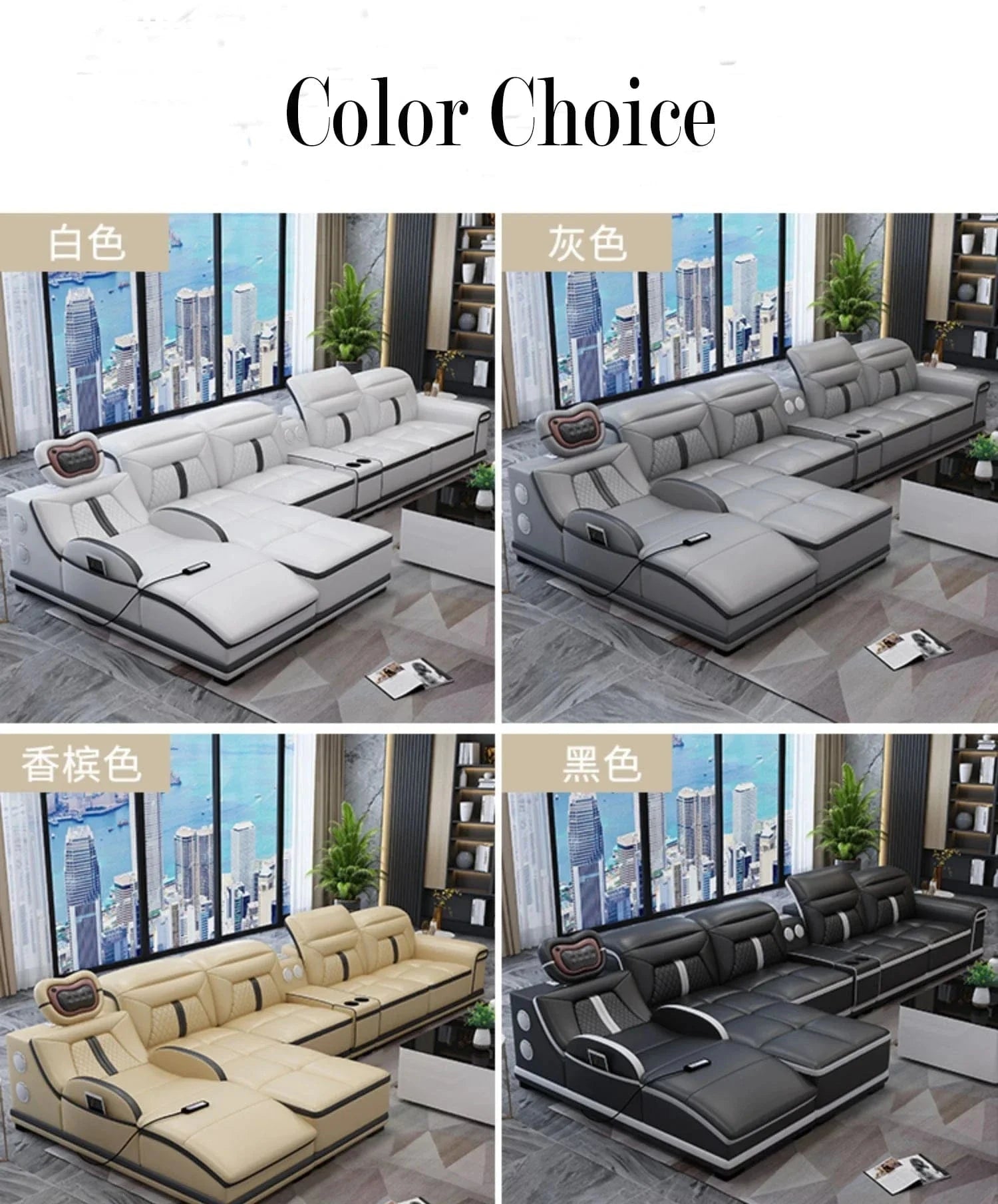 Custom Multifunction Blackleather Sofa, Lazyboy Recliners, Modern Leather Sofa Furniture on sale - FastZen