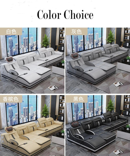 Custom Multifunction Blackleather Sofa, Lazyboy Recliners, Modern Leather Sofa Furniture on sale - FastZen