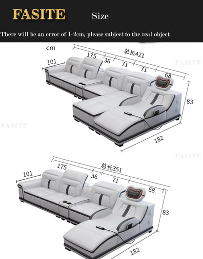 Custom Multifunction Blackleather Sofa, Lazyboy Recliners, Modern Leather Sofa Furniture on sale - FastZen